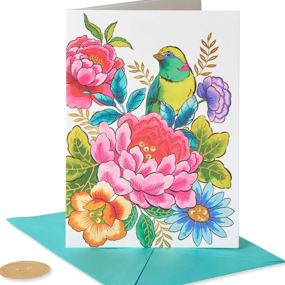 Tropical Bird Birthday Card With Coordinating Envelope